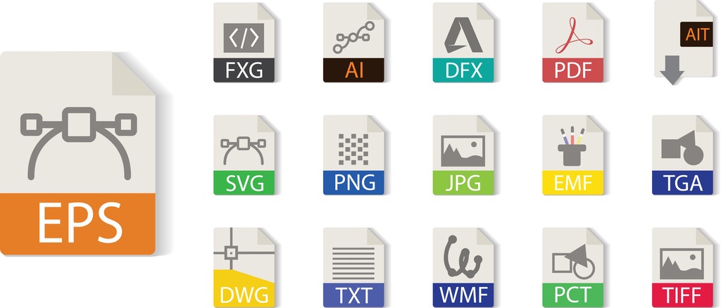 Different file extensions used for images and text files
