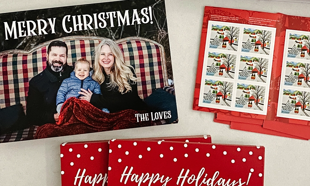 Christmas card and Happy Holiday card created on Canva
