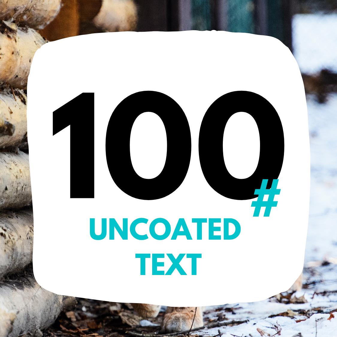 100# uncoated text