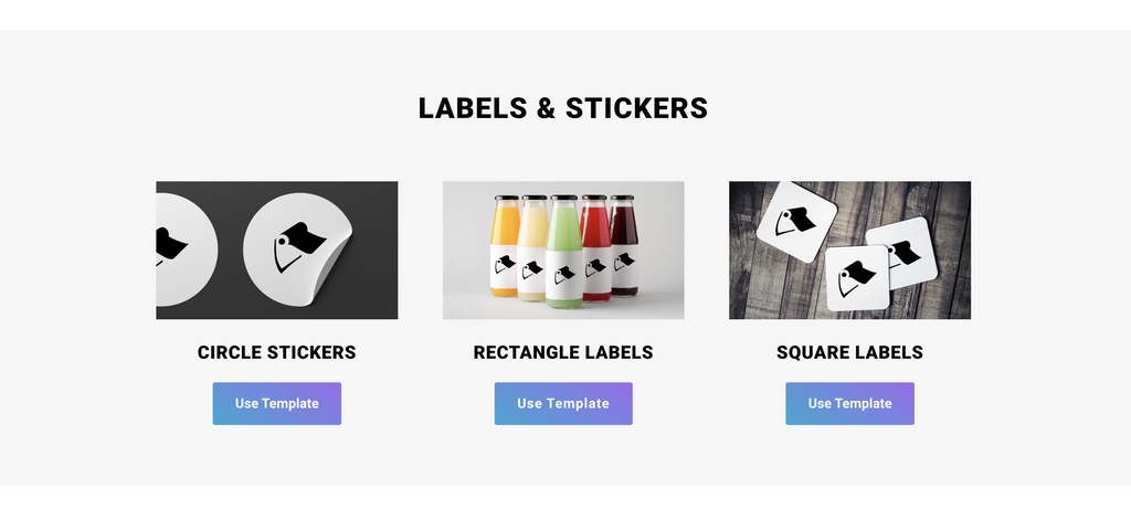 Templates for different labels and stickers offered by Little Rock
