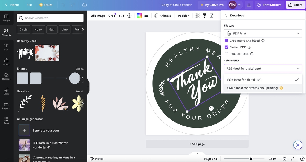 Adjusting the color profile on a custom label using Little Rock's free Canva templates