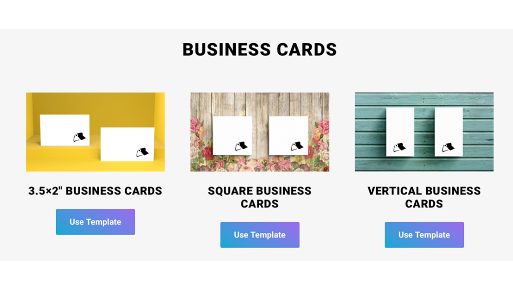 Business card template options from Little Rock Printing