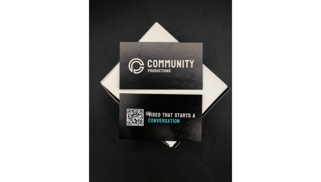 Business cards for Community Productions