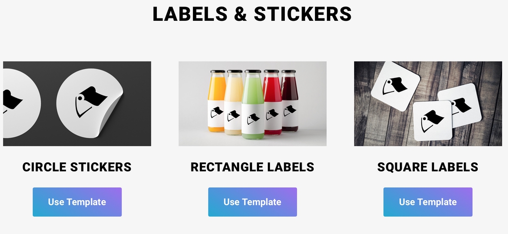Label and sticker template options from Little Rock Printing