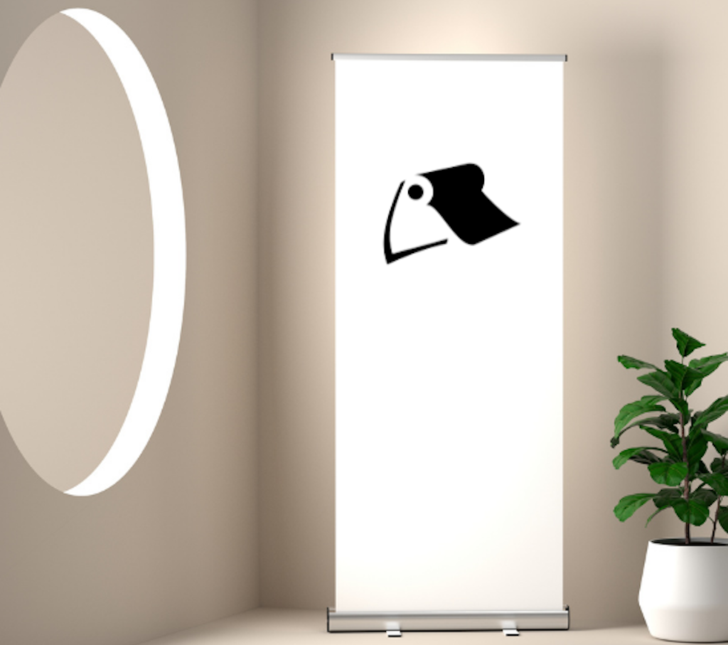 Roll up banner stand example from Little Rock Printing