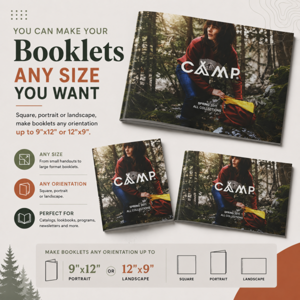 Booklets 6 Custom Booklets any size, landscape, square or portrait