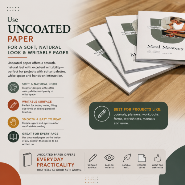Booklets 3 Uncoated Paper Stocks for Booklets