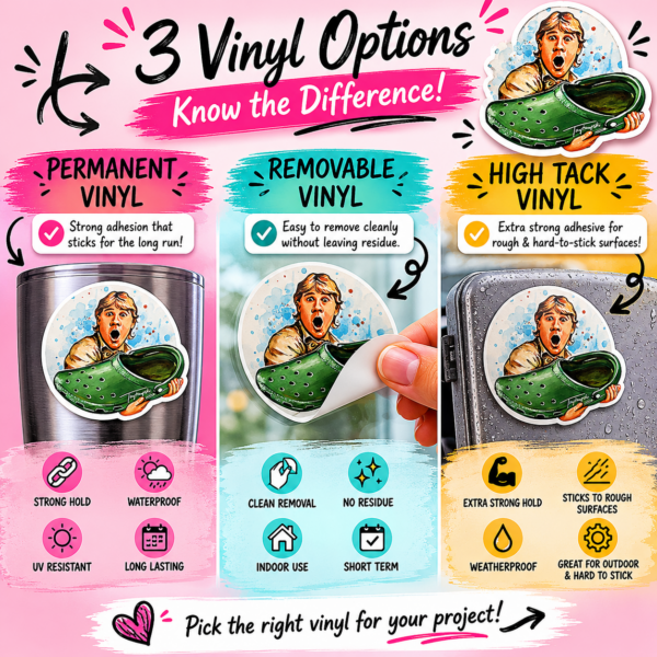 different vinyl options for stickers
