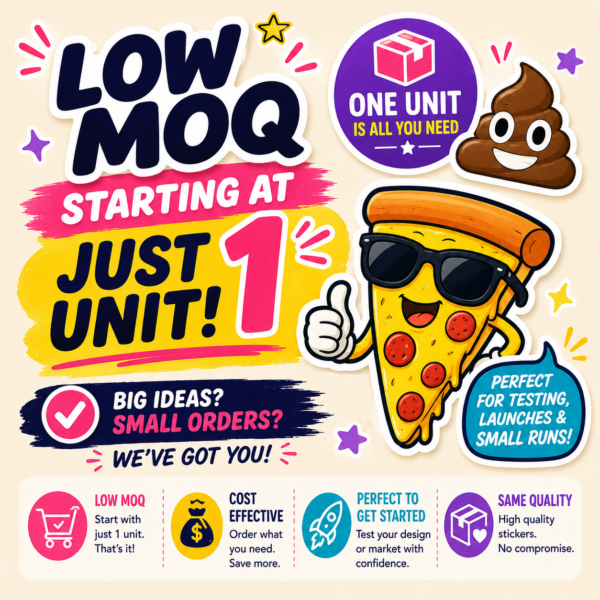 Low MOQ on stickers starting at just one copy