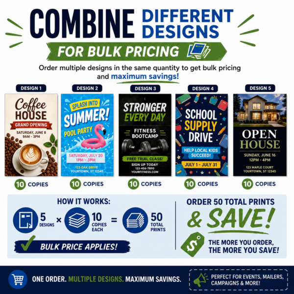 combine designs together for bulk pricing