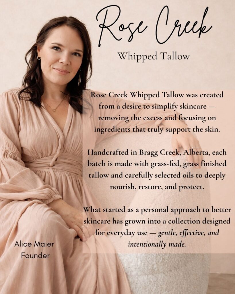 How to Design Info Cards That Sell for You 1 The biography card that Alice of Rose Creek Whipped Tallow created for her tables at artisan markets and at Alberta Boot Company. It offers readers a glimpse into the background of her company.