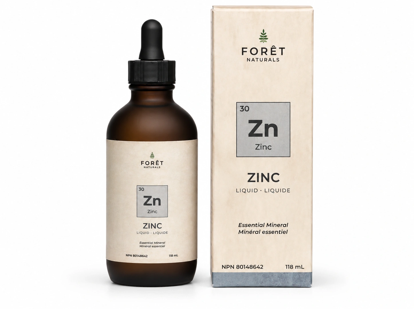 Foret Naturals packaging with custom labels printed at Little Rock Printing